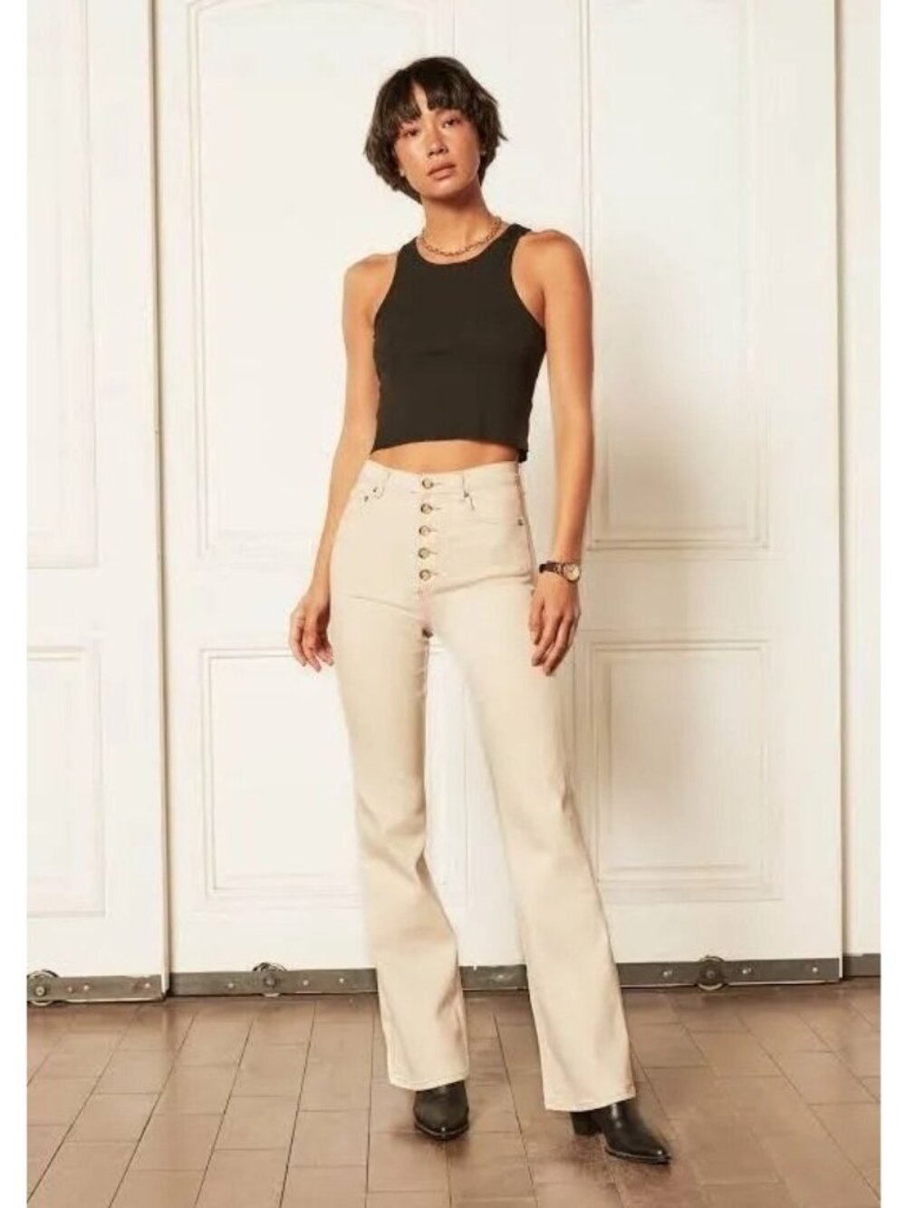 BOYISH Women's The Ricky High Rise Stretch Flare Jeans in Natural Wash